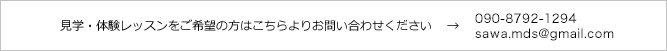 見学・体験レッスンをご希望の方はこちらよりお問い合わせください 